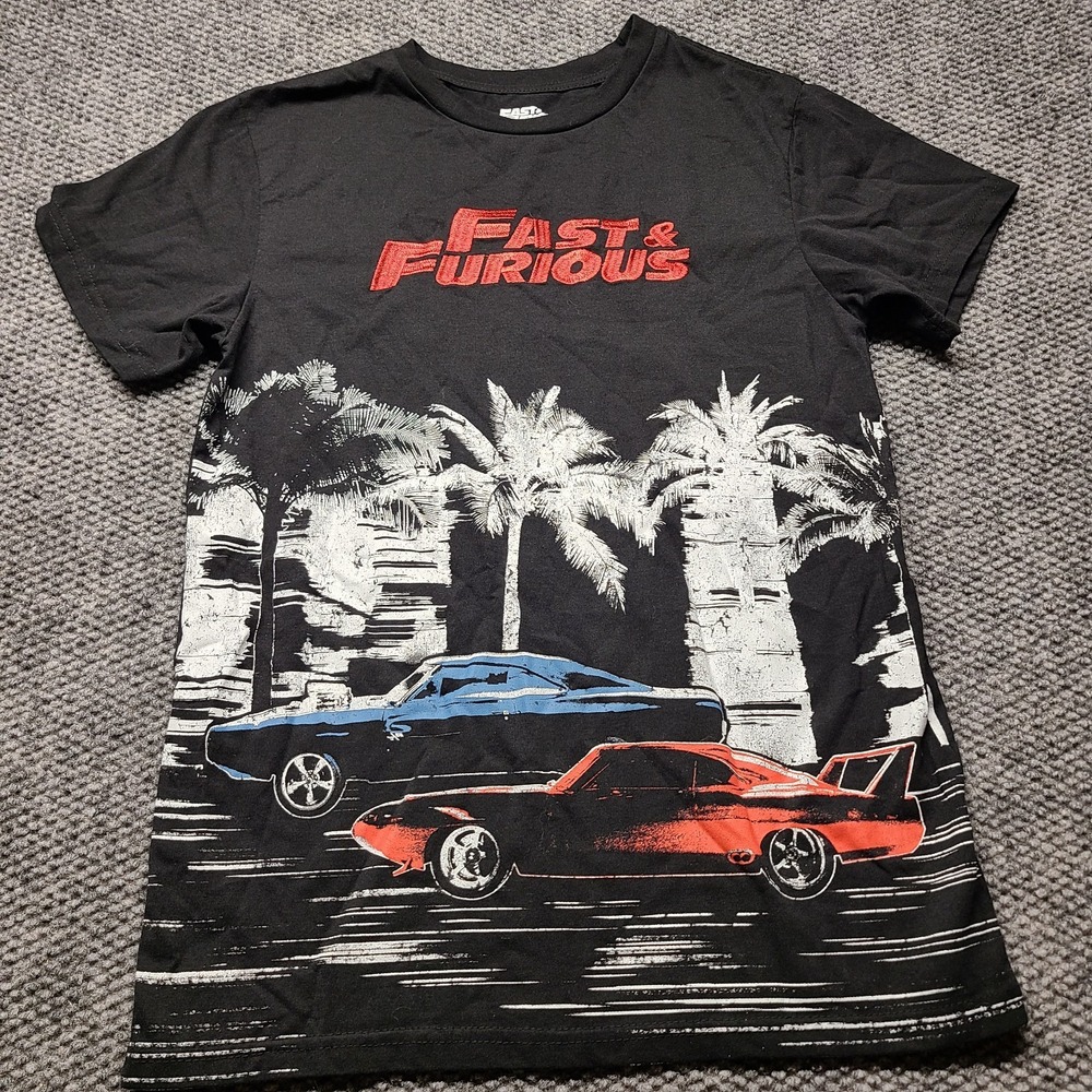 Universal City Studios Fast and Furious T-Shirt Mens S Black Graphic Street Race